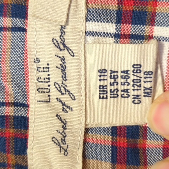 L.O.O.G Toddler Child Collared Long-sleeved Plaid Shirt Size 5-6 Years - Picture 9 of 9